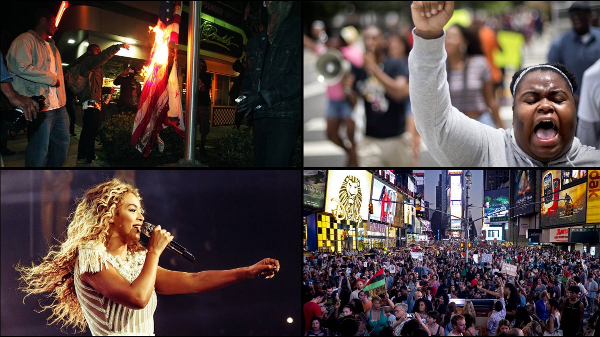 Bränd flagga, protester och Beyonce. Nu sluter amerikaner upp för Trayvon Martins familj.
